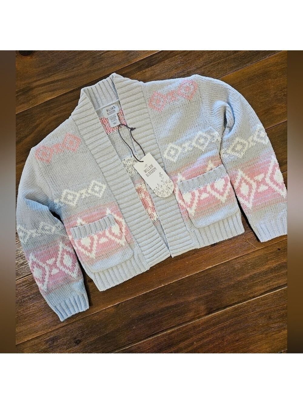 WILLOW BLOSSOM NWT GIRL'S SUPER SOFT CARDIGAN FRONT POCKETS SIZE XS (4/5)